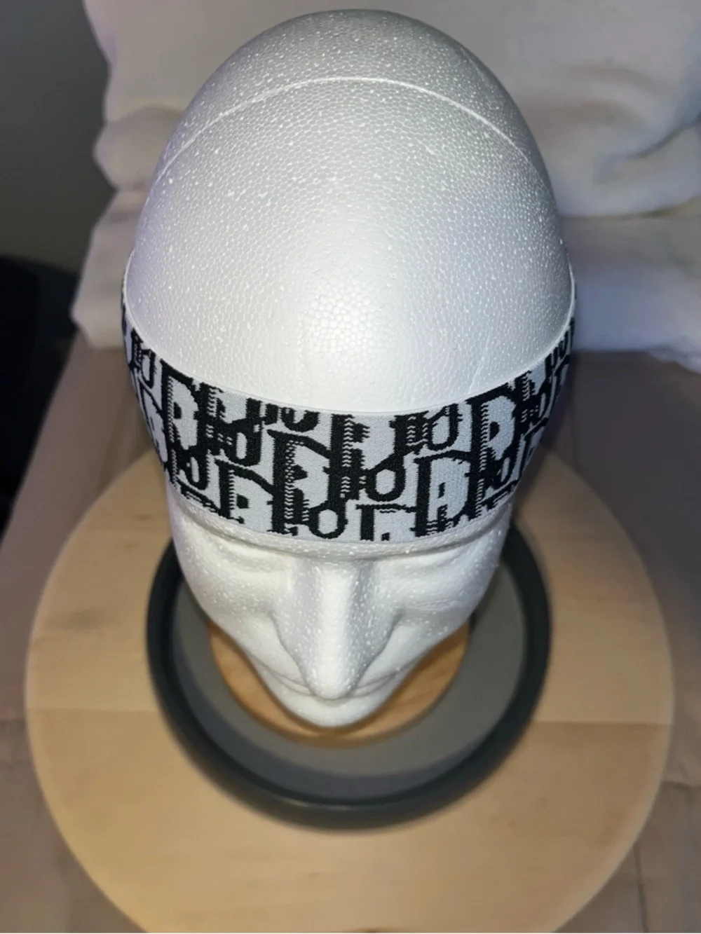 Christian Dior Black & White Oblique Stretchy Elastic Headband BRAND NEW UNISEX - Picture 3 of 6